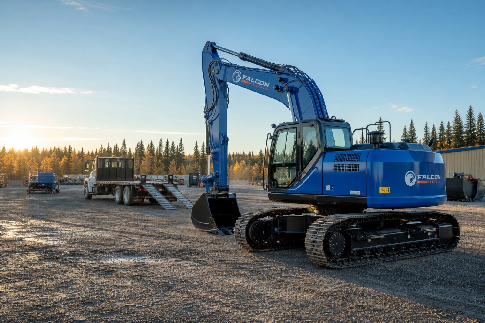 Equipment rental yard in Whitecourt, Alberta
