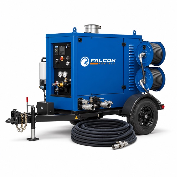 Falcon Rentals hydronic ground thaw heater available in Whitecourt